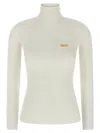 Elisabetta Franchi Ribbed Knit Turtleneck Top With Breast Pocket Clothing