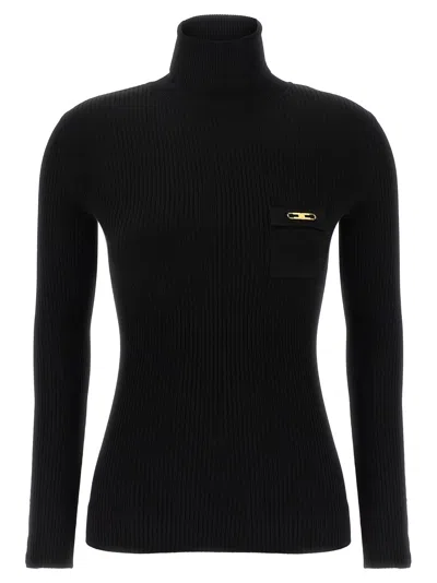 ELISABETTA FRANCHI RIBBED TURTLENECK SWEATER