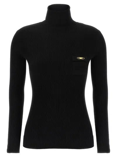 ELISABETTA FRANCHI RIBBED TURTLENECK SWEATER