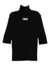 Elisabetta Franchi Ribbed Turtleneck Sweater In Black