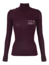 Elisabetta Franchi Ribbed Turtleneck Sweater In Burgundy