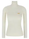Elisabetta Franchi Maglia A Costine Con Taschino Avorio In White