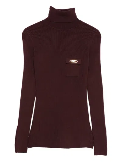 ELISABETTA FRANCHI RIBBED TURTLENECK TOP