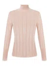 Elisabetta Franchi Ribbed Turtleneck Top In Pink
