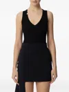 Elisabetta Franchi Ribbed V-neck Top In Black