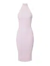 Elisabetta Franchi Ribbed Viscose Dress With Heart In Nude & Neutrals