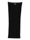 Elisabetta Franchi Ribbed Waistband Midi Skirt In Black