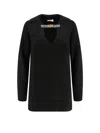 Elisabetta Franchi Ribbed Wool Blend Sweater In Black