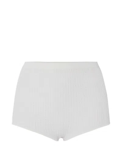 Elisabetta Franchi Ribbed-knit Shorts In White