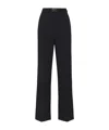 Elisabetta Franchi Wide-leg Trousers With High Waist In Black
