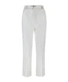 Elisabetta Franchi Pantaloni Smoking In Crêpe Con Bande In Raso In White
