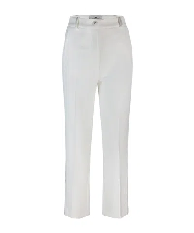 ELISABETTA FRANCHI ELISABETTA FRANCHI SATIN BANDED CREPE TUXEDO TROUSERS