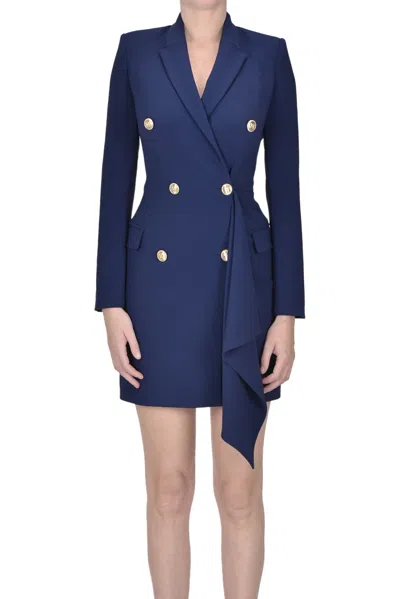 Elisabetta Franchi Robe Manteau Dress In Blue