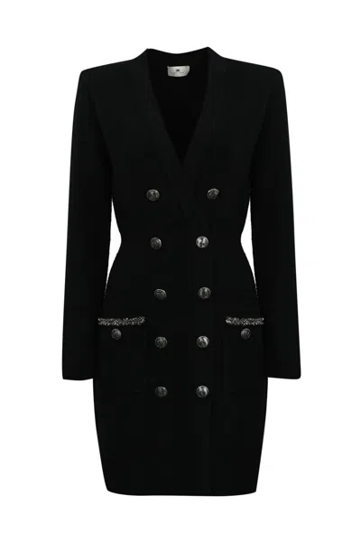 ELISABETTA FRANCHI ROBE MANTEAU DRESS IN BOUCLE WOOL