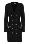 Elisabetta Franchi Robe Manteau In Bouclé Wool With Embroidery