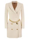 ELISABETTA FRANCHI ELISABETTA FRANCHI ROBE MANTEAU IN STRETCH CREPE WITH BELT