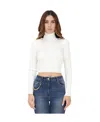 Elisabetta Franchi Roll-neck Horsebit Jumper In White