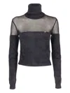 Elisabetta Franchi Roll-neck Knitted Top In Black