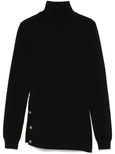Elisabetta Franchi Roll-neck Sweater In Black