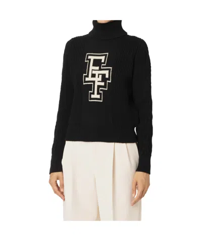 Elisabetta Franchi Roll-neck Wool Jumper In Black