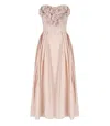 Elisabetta Franchi Dress In Gabardine Fabric With Embroidered Roses
