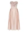 Elisabetta Franchi Rosa Baby Midi Dress With Roses In Pink