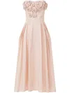 Elisabetta Franchi Gabardine-midikleid Mit Rosenapplikation In Rosa