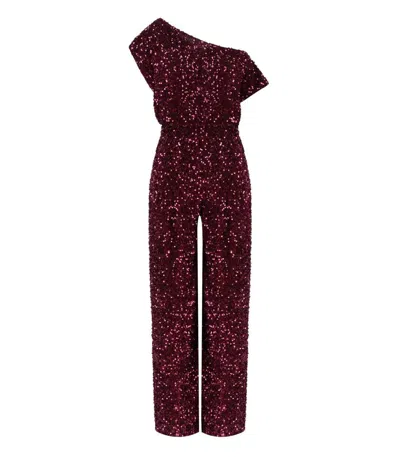 ELISABETTA FRANCHI ELISABETTA FRANCHI ROUGE NOIR JUMPSUIT WITH SEQUINS