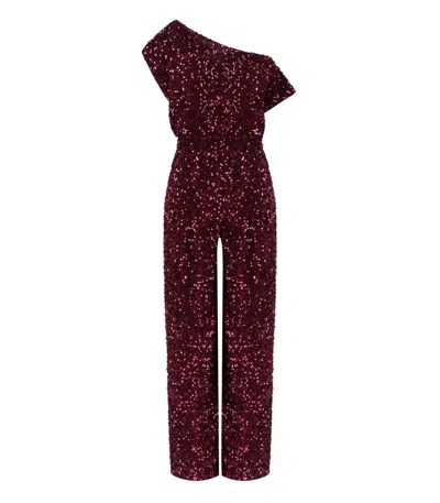 ELISABETTA FRANCHI ELISABETTA FRANCHI ROUGE NOIR JUMPSUIT WITH SEQUINS