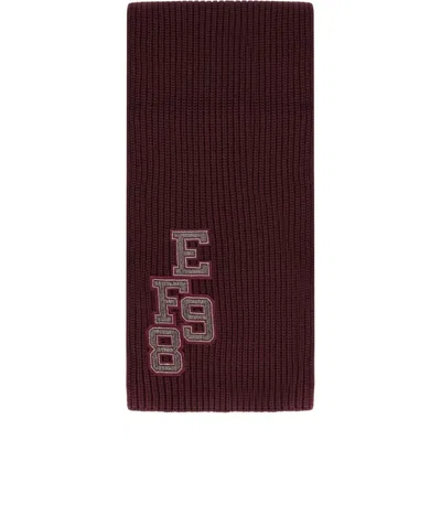 ELISABETTA FRANCHI ELISABETTA FRANCHI ROUGE NOIR RIBBED SCARF