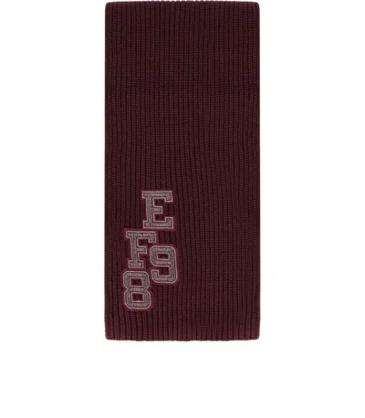 Elisabetta Franchi Rouge Noir Ribbed Scarf In Burgundy