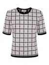 Elisabetta Franchi Patterned-jacquard T-shirt In Blanco