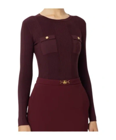Elisabetta Franchi Round Neck Sweater In Black