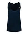 Elisabetta Franchi Shiny Jersey Tank Top With Jewel Logo In Black