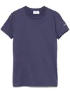Elisabetta Franchi Crew Neck Logo T-shirt With Soft Fabric In Navy