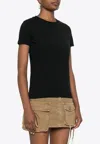 Elisabetta Franchi Rubberized Logo T-shirt In Black