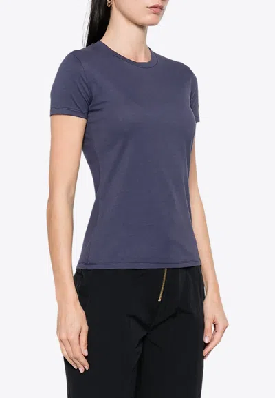 Elisabetta Franchi Rubberized Logo T-shirt In Navy