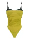 Elisabetta Franchi Ruched Bodysuit In Yellow