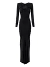 Elisabetta Franchi Ruched Gown In Black