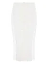 Elisabetta Franchi Ruched-lace Pencil Skirt In White