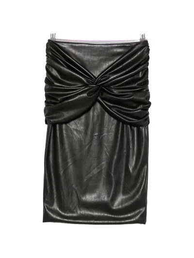 Elisabetta Franchi Ruched Twist-detail Mid Skirt In Black