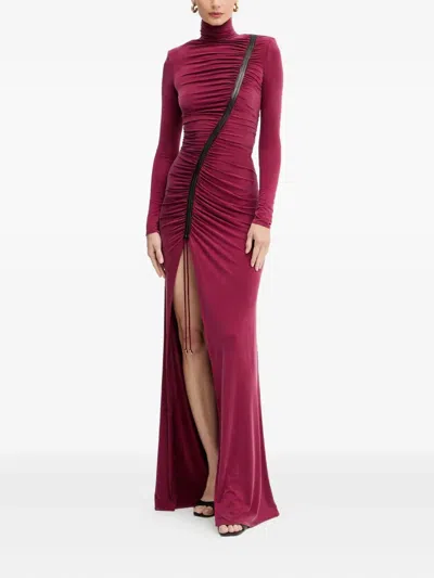 Elisabetta Franchi Ruched Zip-fastening Dress In Pink