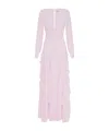 Elisabetta Franchi Red Carpet Dress In Georgette Fabric With Ruffles €590.00 In Quartz