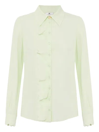 Elisabetta Franchi Ruffled-detail Shirt In Green