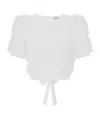 Elisabetta Franchi Ruffled Embroidered Blouse In Ivory