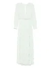 Elisabetta Franchi Red Carpet Dress In Georgette Fabric With Ruffles In Green