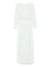 Elisabetta Franchi Red Carpet Dress In Georgette Fabric With Ruffles In Green