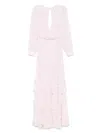 Elisabetta Franchi Ruffled Georgette Maxi Dress In Pink