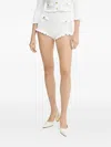 Elisabetta Franchi Ruffled Knit Shorts In Neutral
