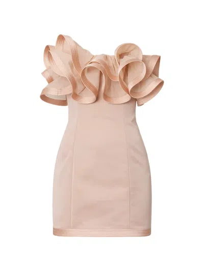 Elisabetta Franchi Ruffled Mini Dress In Pink